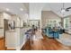 Spacious living area with hardwood floors and breakfast bar, perfect for entertaining at 904 Moultrie Circle, Myrtle Beach, SC 29588