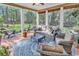 Relaxing screened porch featuring comfortable seating and wooded views at 904 Moultrie Circle, Myrtle Beach, SC 29588