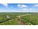 Expansive aerial view highlighting the waterway, waterfront homes, and green surroundings at 1022 Waccamaw Dr., Conway, SC 29526
