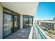 Condo balcony with railing, ocean views, and sliding glass doors at 201 74Th Ave. N # 707, Myrtle Beach, SC 29572