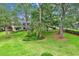 Serene backyard featuring sprawling green lawn, mature trees and foliage offering a tranquil escape at 213 Westleton Dr. # 16-D, Myrtle Beach, SC 29572