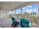 Relaxing balcony featuring chairs with view of nearby residences and palm trees at 22 Ocean Blvd. N, Surfside Beach, SC 29575