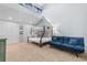 This bunk room includes a sofa, closet, dresser, mounted television, and carpeted floor at 223 Maison Dr. # 14D, Myrtle Beach, SC 29572