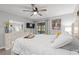 Spacious bedroom with ceiling fan, hardwood floors, ensuite balcony, and a television for relaxation at 223 Maison Dr. # C-13, Myrtle Beach, SC 29572