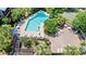 Aerial view of pool surrounded by lounge chairs and landscaping at 223 Maison Dr. # C-13, Myrtle Beach, SC 29572