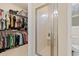 Bright bathroom with walk-in shower and closet at 309 Foxpath Loop, Myrtle Beach, SC 29588
