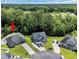 Aerial view of the home showcases the large lot, landscaping and beautiful surrounding community at 321 Sanctuary Ct., Myrtle Beach, SC 29588