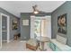 Eat-in dining area featuring ceiling fan, backyard deck access and stylish decor at 4018 Fairway Lakes Dr. # 4018, Myrtle Beach, SC 29577
