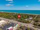 Aerial view of home's location near shopping and restaurants and ocean at 415 42Nd Ave. N, Myrtle Beach, SC 29577