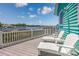 Spacious deck with white Adirondack chairs offering beautiful water views and a place to unwind at 4534 Landing Rd., Little River, SC 29566