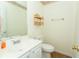 Small bathroom with white vanity, single sink, and toilet at 5096 Capulet Circle, Myrtle Beach, SC 29588