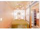 Stylish bedroom with geometric wallpaper and sliding barn door to closet at 514 Blockade Dr., Pawleys Island, SC 29585