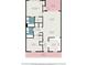 Floor plan featuring a primary bedroom, living room, dining area, kitchen, and two baths at 6015 Catalina Dr. # 634, North Myrtle Beach, SC 29582