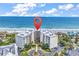 Aerial shot of a beachfront condo with manicured landscaping and ocean views at 741 Retreat Beach Circle # B-1-A, Pawleys Island, SC 29585