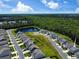 An aerial view of a neighborhood situated around a pond and surrounded by lush greenery at 748 Old Murrells Inlet Rd., Murrells Inlet, SC 29576