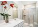Bathroom featuring a double sink vanity and glass enclosed shower at 775 Harrison Mill St., Myrtle Beach, SC 29579