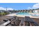 Community pool area with ample seating and picnic tables, perfect for social gatherings and summer fun at 775 Harrison Mill St., Myrtle Beach, SC 29579