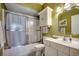 Cozy bathroom features a shower-tub combo, white vanity, and neutral wall color at 901 West Port Dr. # 305, North Myrtle Beach, SC 29582