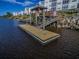 Community boat dock extending into the waterway, offering water access at 901 West Port Dr. # 305, North Myrtle Beach, SC 29582