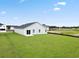 Expansive backyard with freshly laid sod features a newly constructed home with sliding glass doors at 1004 Kinness Dr., Conway, SC 29527