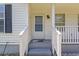 Inviting front porch featuring a white front door with a storm door, fresh paint, and a welcome mat at 10071 Kings Rd., Myrtle Beach, SC 29572