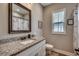 Bathroom vanity featuring granite counters and white cabinetry at 101 Karlie Ln., Aynor, SC 29511