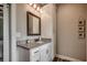 Bathroom vanity featuring granite counters and white cabinetry at 101 Karlie Ln., Aynor, SC 29511