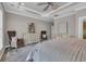 Relaxing bedroom boasts ceiling fan, tray ceiling, and neutral decor at 124 Turtle Creek Dr., Pawleys Island, SC 29585