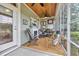 Inviting screened porch with cozy seating, a fireplace, and charming decor for outdoor enjoyment at 124 Turtle Creek Dr., Pawleys Island, SC 29585
