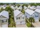 Beautiful aerial view of a neighborhood with well-maintained homes, lawns, and mature landscaping at 1413 Cottage Cove Circle, North Myrtle Beach, SC 29582