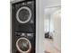 Efficient laundry closet featuring a stackable washer and dryer set at 1613 James Island Ave., North Myrtle Beach, SC 29582