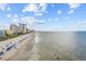 Panoramic beach view highlighting the pristine shoreline and beachfront resorts at 2000 S Ocean Blvd. # V405, Myrtle Beach, SC 29577