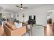 Cozy living room with open layout, featuring modern furniture and hardwood floors at 228 Averyville Dr., Conway, SC 29526