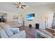 Inviting living room boasting hardwood floors, vaulted ceilings, and stylish contemporary decor at 232 Angel Wing Dr., Myrtle Beach, SC 29588