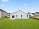 Recently built home with a spacious backyard, freshly laid sod, and neighboring houses at 24 Cape Point Dr., Conway, SC 29527
