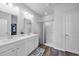 Clean bathroom with a double sink vanity, shower, and modern fixtures at 2882 Ophelia Way, Myrtle Beach, SC 29577