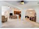 Open concept living room featuring archways, neutral tones, and a seamless flow into the kitchen at 364 Vesta Dr., Myrtle Beach, SC 29579