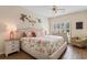 Relaxing main bedroom with coastal decor, fan, and hardwood floors at 503 20Th Ave. N # 29-C, North Myrtle Beach, SC 29582