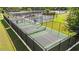 A high angle view shows the community tennis and pickle ball courts at 540 Chanted Dr., Murrells Inlet, SC 29576