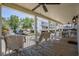 Spacious covered porch with outdoor seating perfect for entertaining guests or relaxing outdoors at 6001- P16A S Kings Highway, Myrtle Beach, SC 29575
