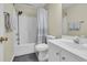 Clean bathroom with a combined shower and tub, crisp white fixtures, and essential amenities for comfort at 627 Waterway Village Blvd. # 8E, Myrtle Beach, SC 29579