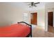 This bedroom includes a closet, neutral walls and vinyl flooring at 1145 Forest Dr., North Myrtle Beach, SC 29582