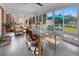 Bright sunroom featuring a glass table, comfortable seating, and large windows offering a view of the backyard at 1145 Forest Dr., North Myrtle Beach, SC 29582