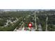 The subject property is highlighted from this aerial view of tree lined streets near the waterfront at 12 Century St. # 12, Myrtle Beach, SC 29577
