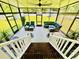 A screened porch with a ceiling fan, outdoor seating, and plenty of room for entertaining at 1421 Shoreline Dr., Myrtle Beach, SC 29577