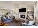 Comfortable living room boasting a fireplace, vaulted ceiling, and stylish decor at 1930 Lake View Circle, Myrtle Beach, SC 29575