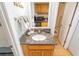 Bright bathroom vanity area with granite countertop and modern fixtures at 2311 S Ocean Blvd. # 437, Myrtle Beach, SC 29577