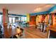 Bright and airy dining area with surfboards and colorful walls at 2311 S Ocean Blvd. # 437, Myrtle Beach, SC 29577