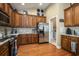 Well-equipped kitchen with modern appliances, rich wood cabinets, and efficient layout at 388 Sea Turtle Dr., Myrtle Beach, SC 29588