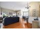 Open-concept living room featuring hardwood floors and seamless flow to dining area at 388 Sea Turtle Dr., Myrtle Beach, SC 29588